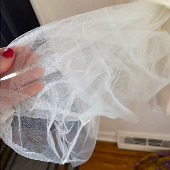 ZARA White Eyelet Cotton Midi Dress Open Back Tiered Drop Waist Size M Rare - Picture 3 of 9